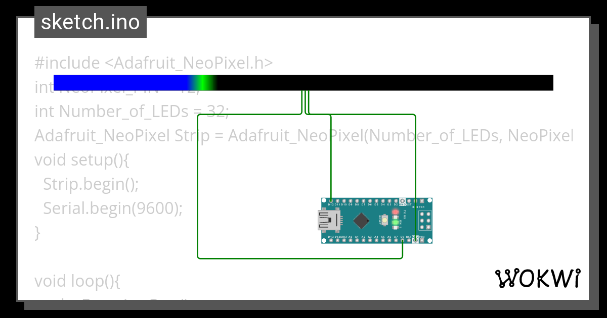 Colourful Neopixel Strip Copy Wokwi Esp Stm Arduino Simulator