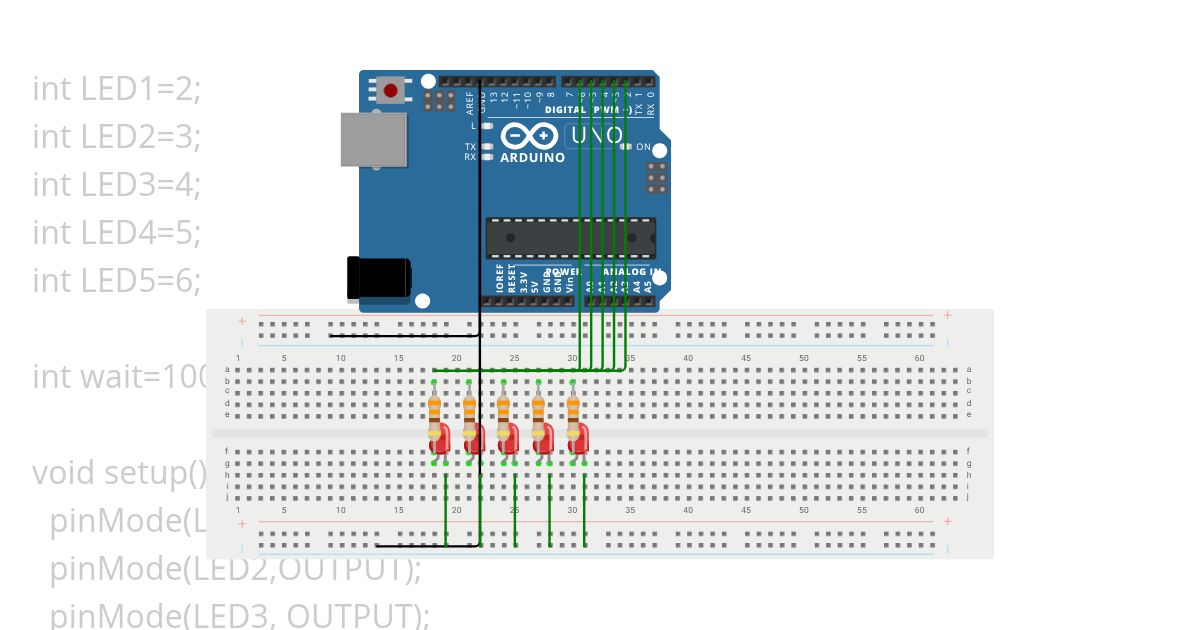 binary counter 5digit simulation