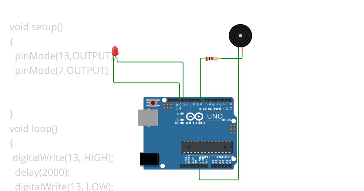 led and buzzer simulation