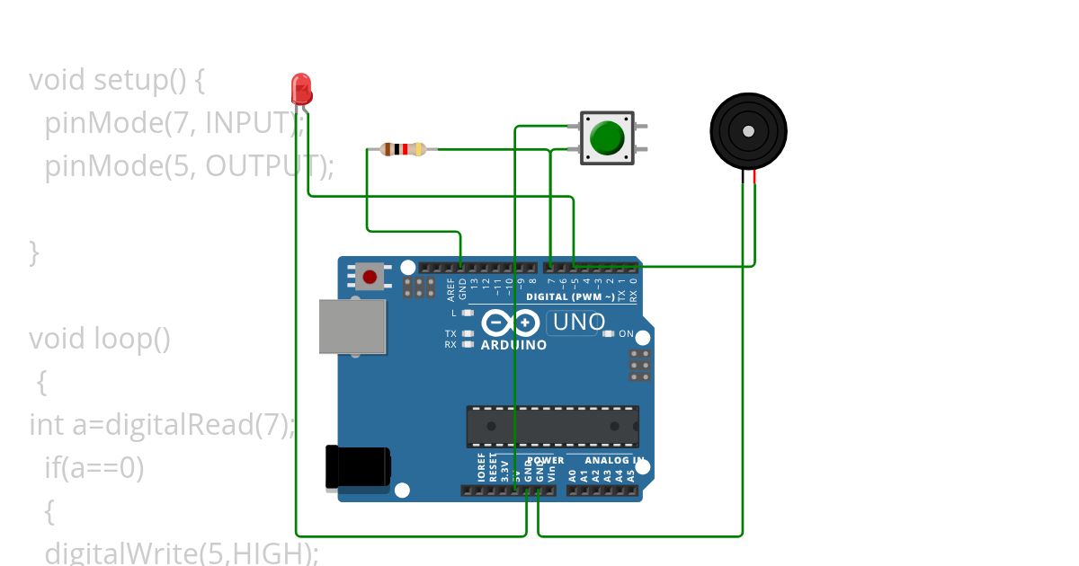 pushbutton buzzer simulation