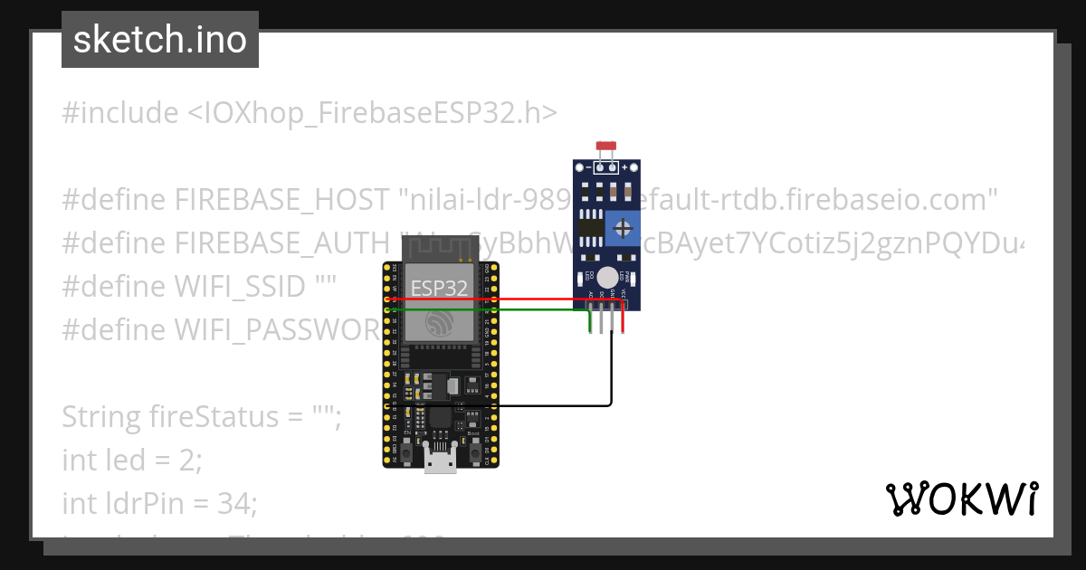 Nilai ldr wokwi esp32 stm32 arduino simulator