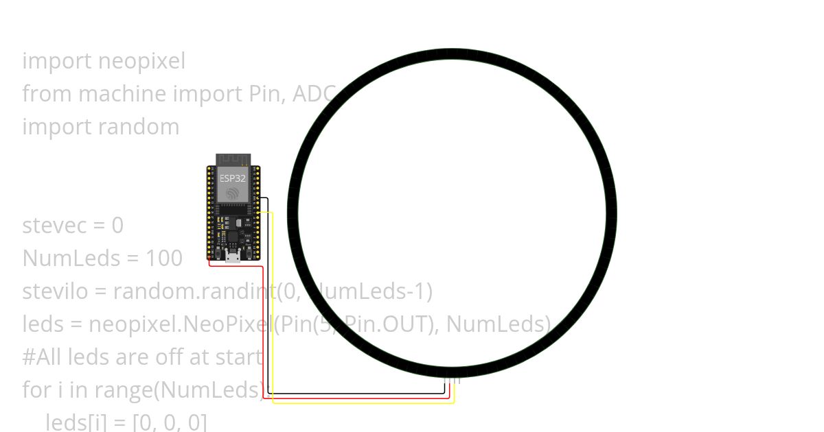 Neopixel Random Number guesser simulation