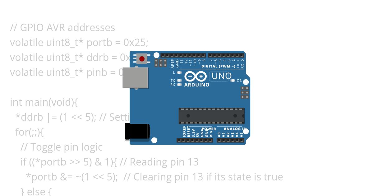 1 - AVR GPIO: Blink with for-loop based delay simulation