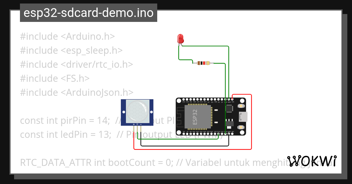 PIR Sensor - Wokwi ESP32, STM32, Arduino Simulator