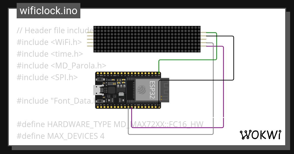 wi fi clock - Wokwi ESP32, STM32, Arduino Simulator