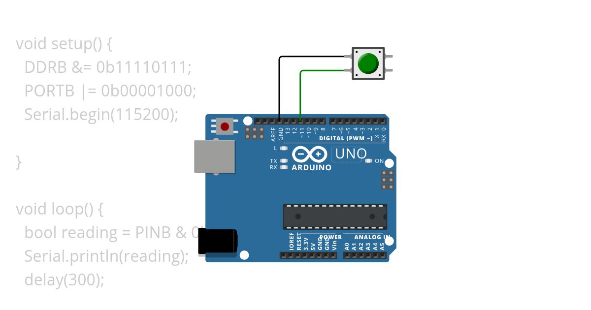 arduino button registri simulation