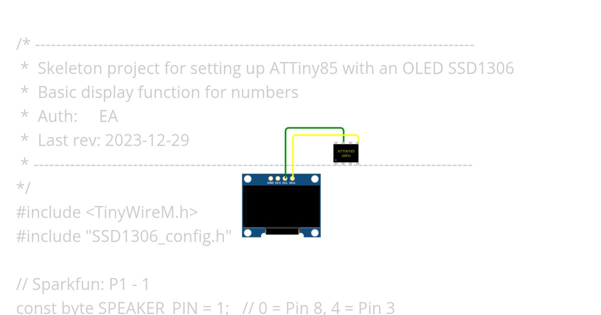 ATTiny85 Basic SSD1306 simulation