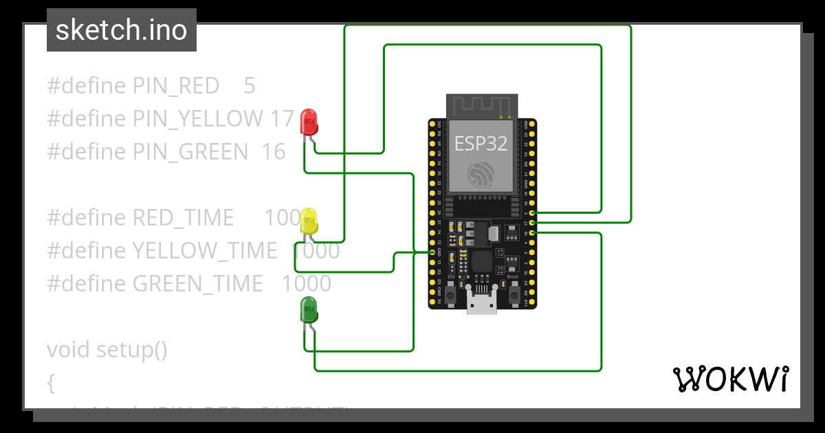 Traffic Lights Wokwi Esp Stm Arduino Simulator