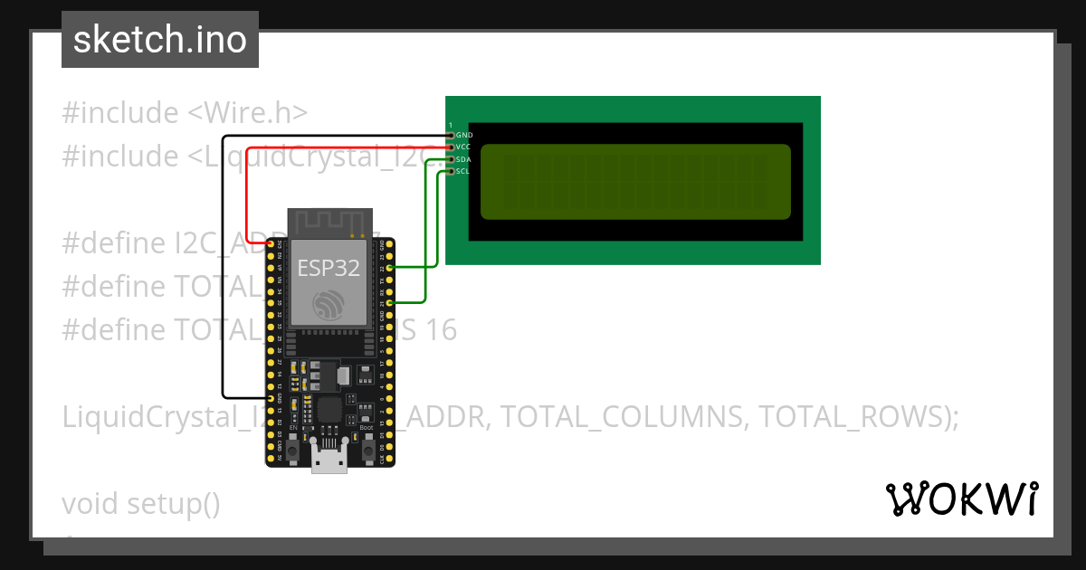 inbuilt i2c in lcd - Wokwi ESP32, STM32, Arduino Simulator
