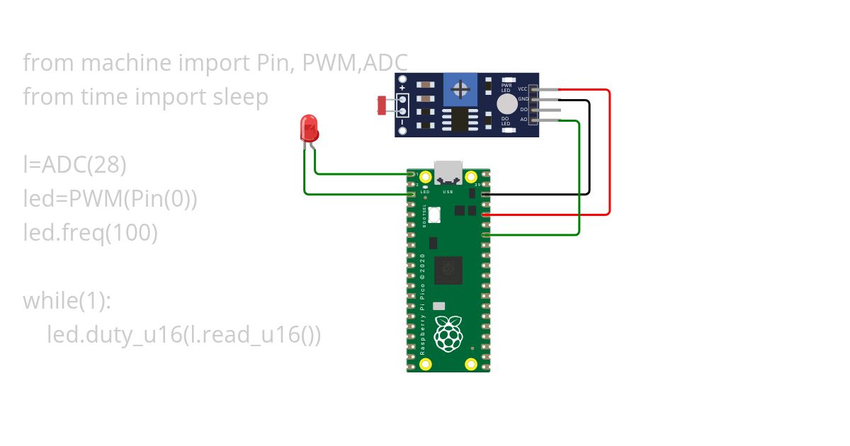 Intensity controller using LED and LDR simulation