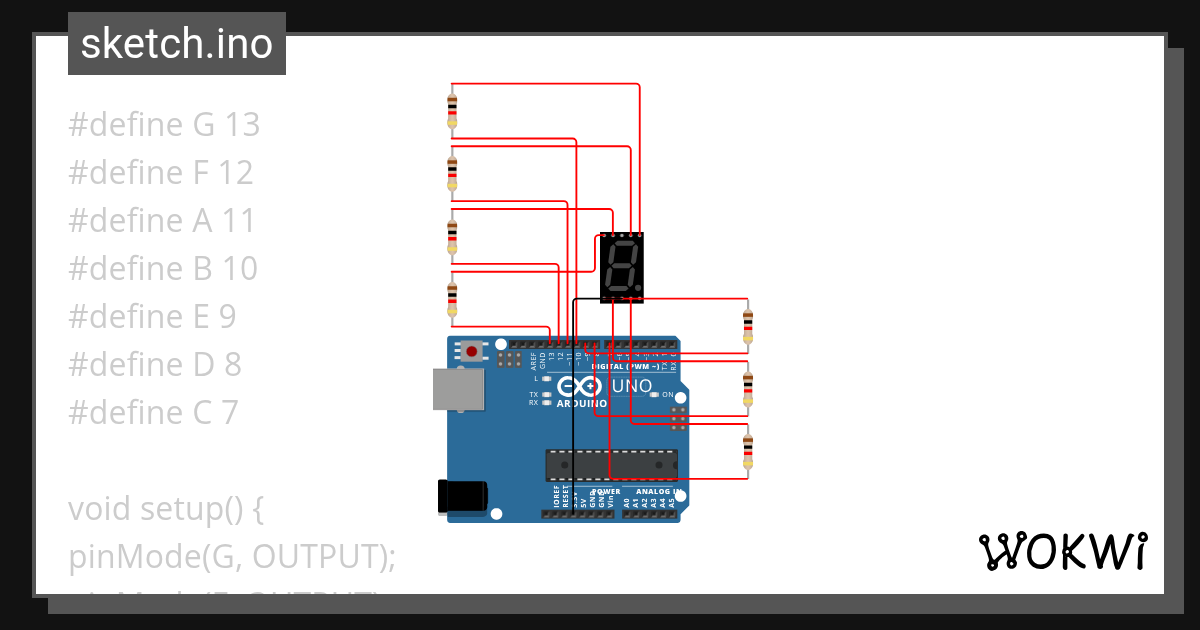Seven segment - Wokwi ESP32, STM32, Arduino Simulator