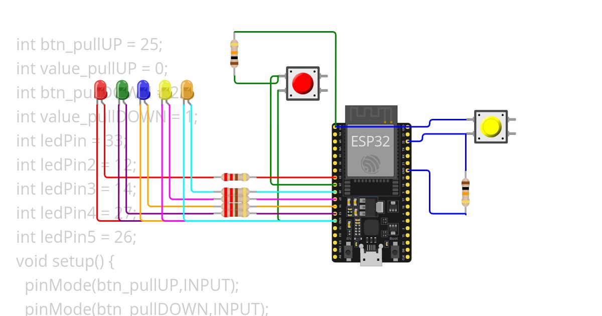 Button PullUp PullDown simulation