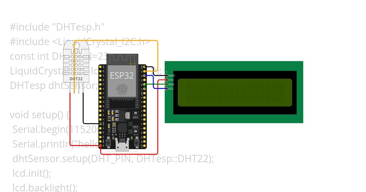 esp32_dht22_lcd blynk Copy simulation