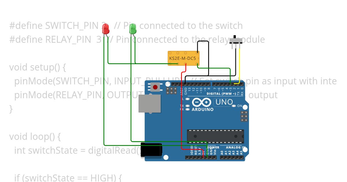 Relay dan led simulation