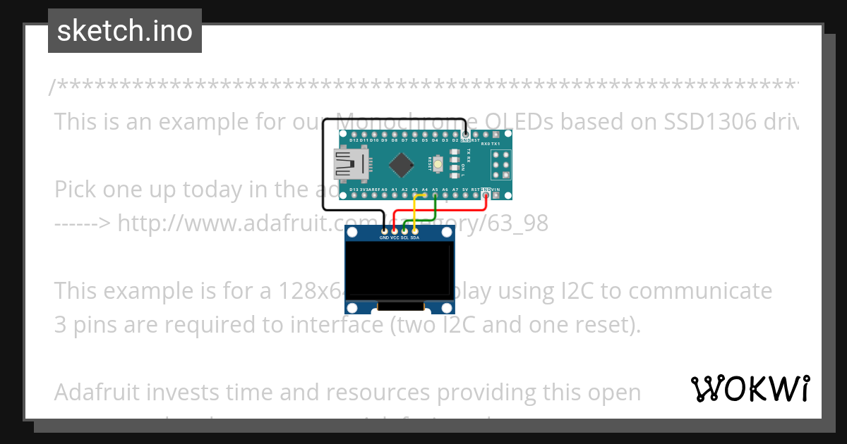 oled display s2 - Wokwi ESP32, STM32, Arduino Simulator image.