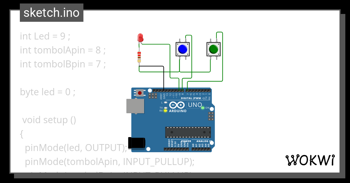 Push button pull up - Wokwi ESP32, STM32, Arduino Simulator