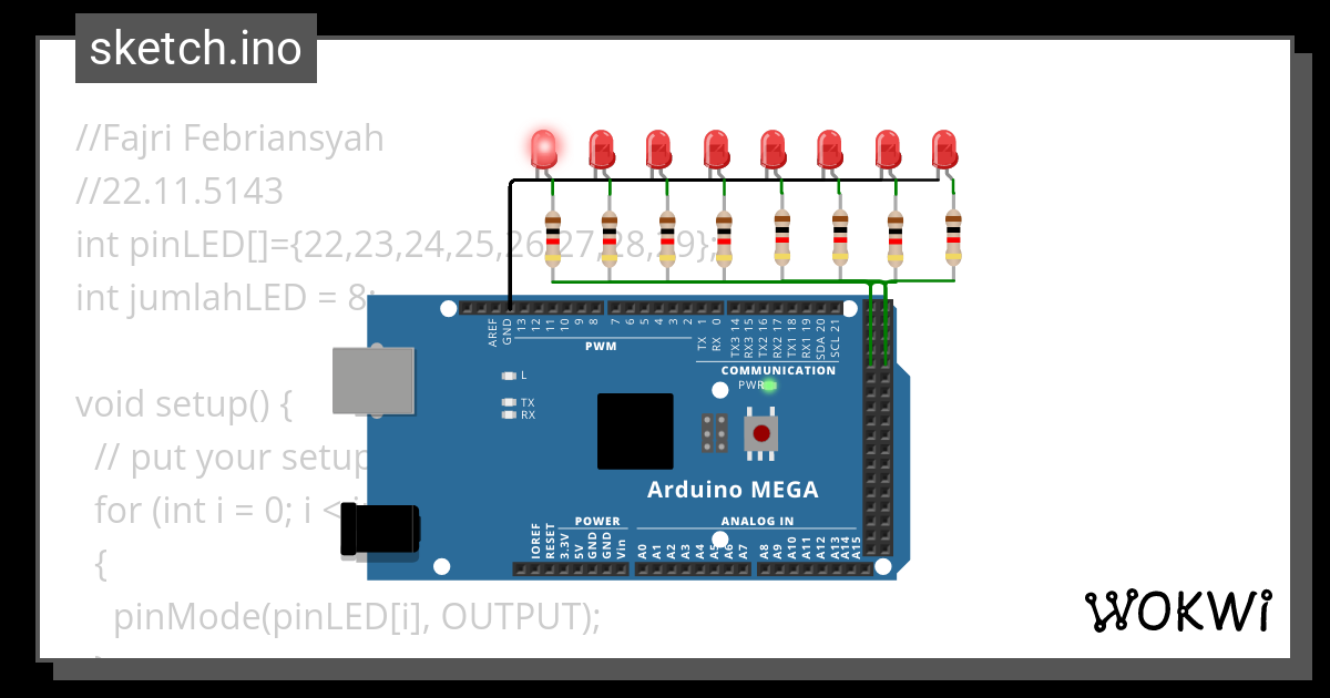 Led Array Wokwi Esp32 Stm32 Arduino Simulator 2465