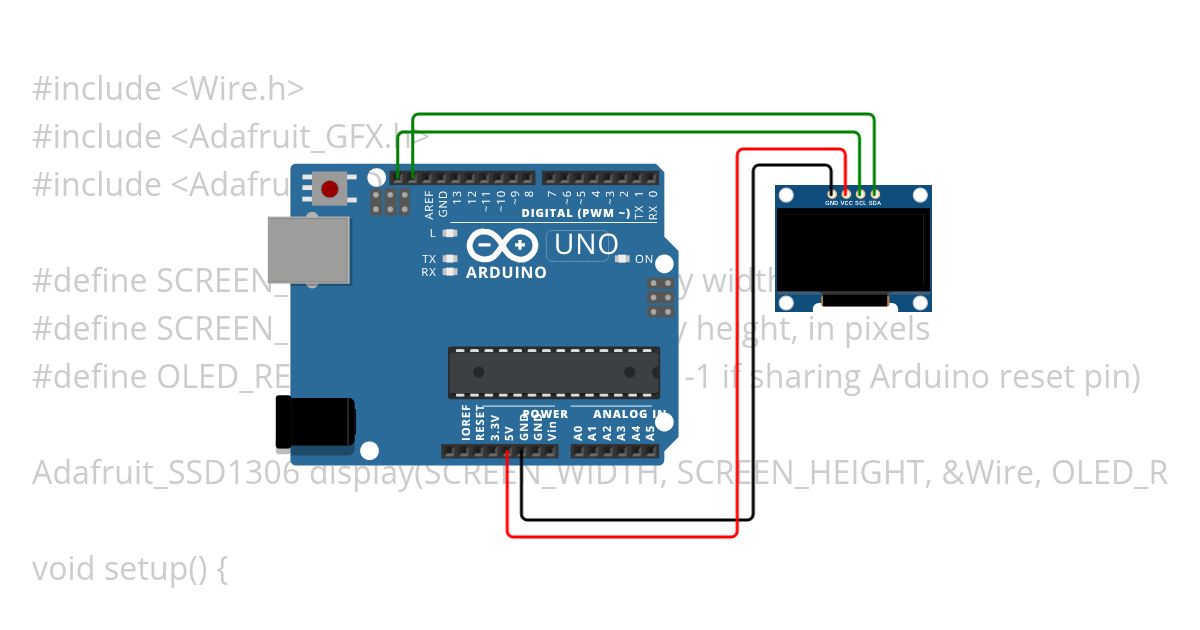 oled text RUNNGING simulation