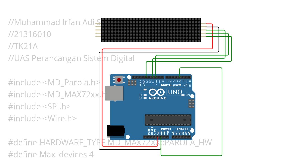 LED Dot Matrix simulation