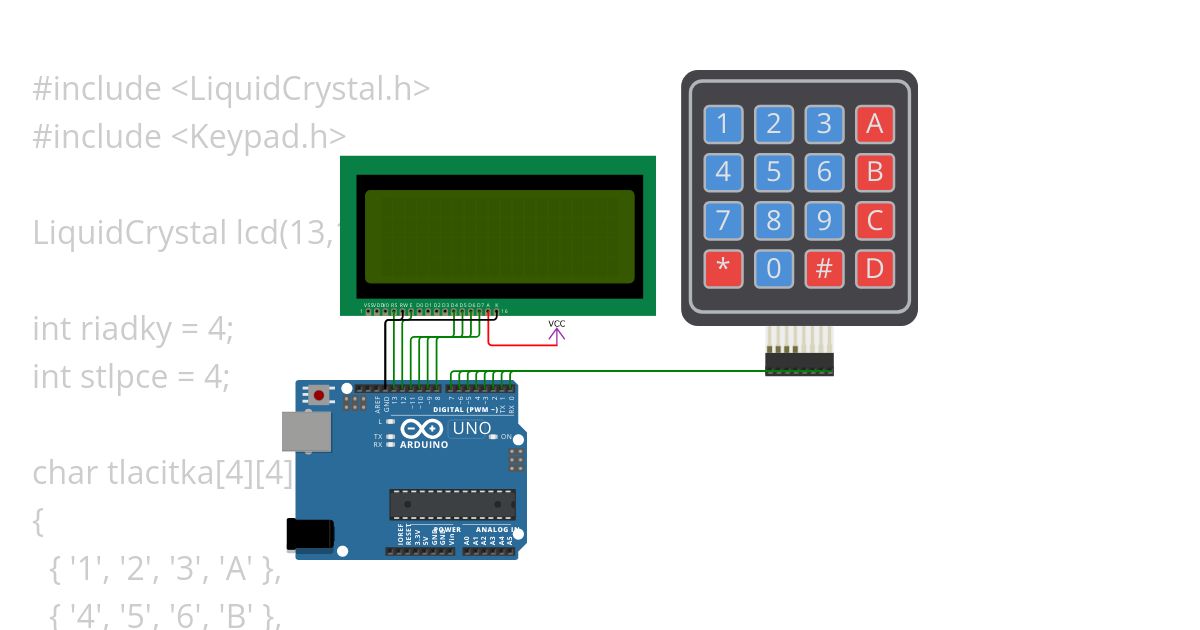 Keypad ABCD simulation