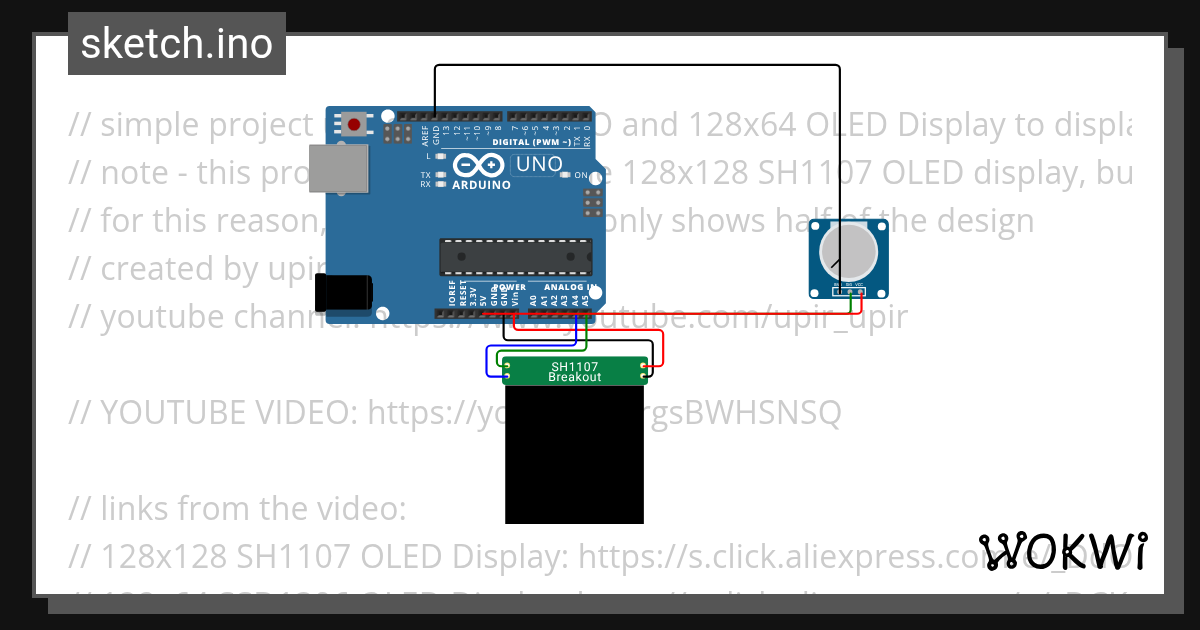 OLED I2C SH1107 u8g2 Copy - Wokwi ESP32, STM32, Arduino Simulator
