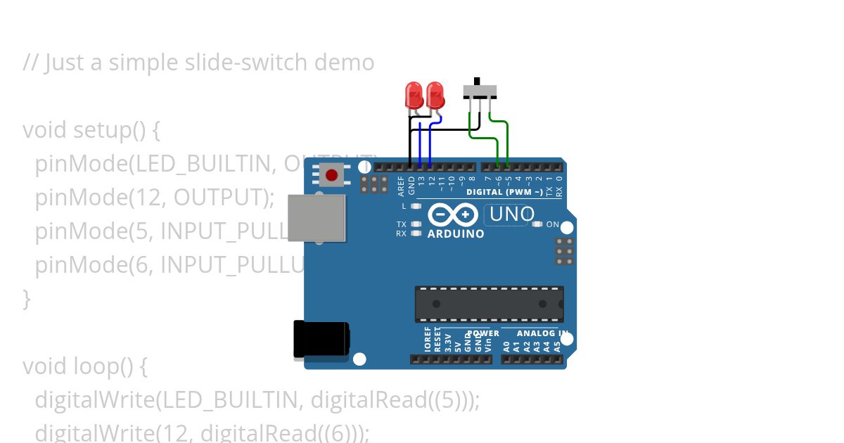 Slide Switch with Two LED simulation