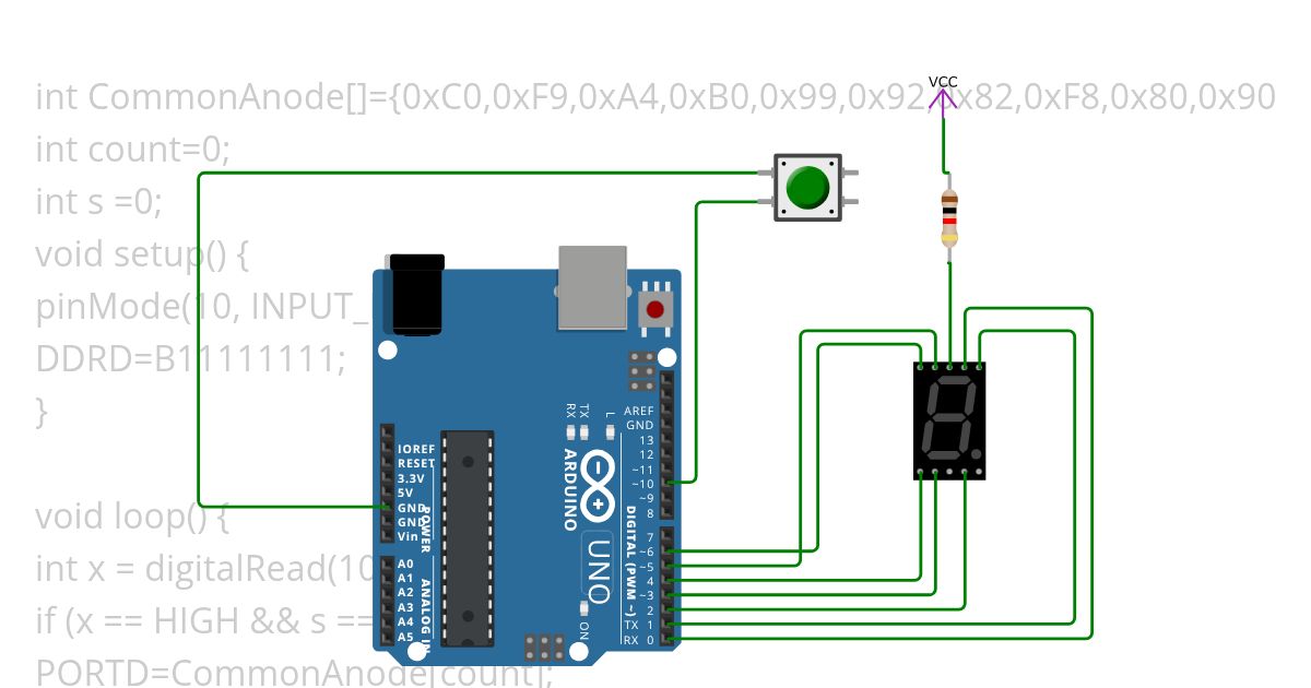 180112_seven segment display using switch_No.2 simulation