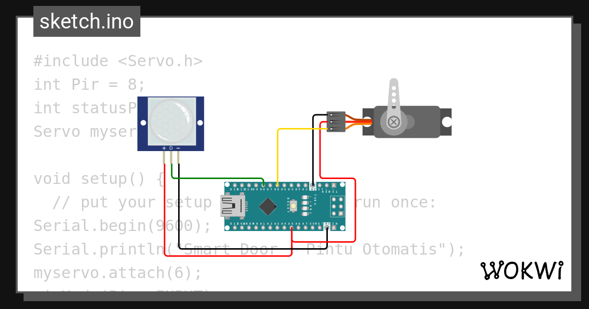 Pintu Otomatis - Wokwi ESP32, STM32, Arduino Simulator