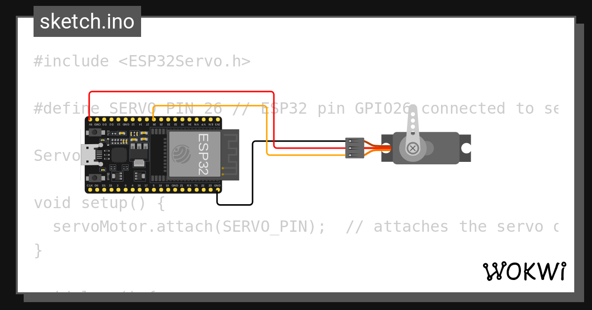 Esp32 with servo motor wokwi esp32 stm32 arduino simulator