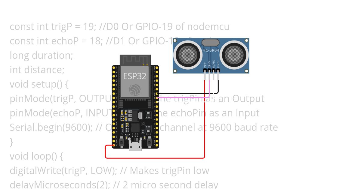 Ultrasonic Distance Sensor simulation