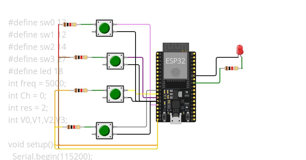 ADC pins using esp32 simulation