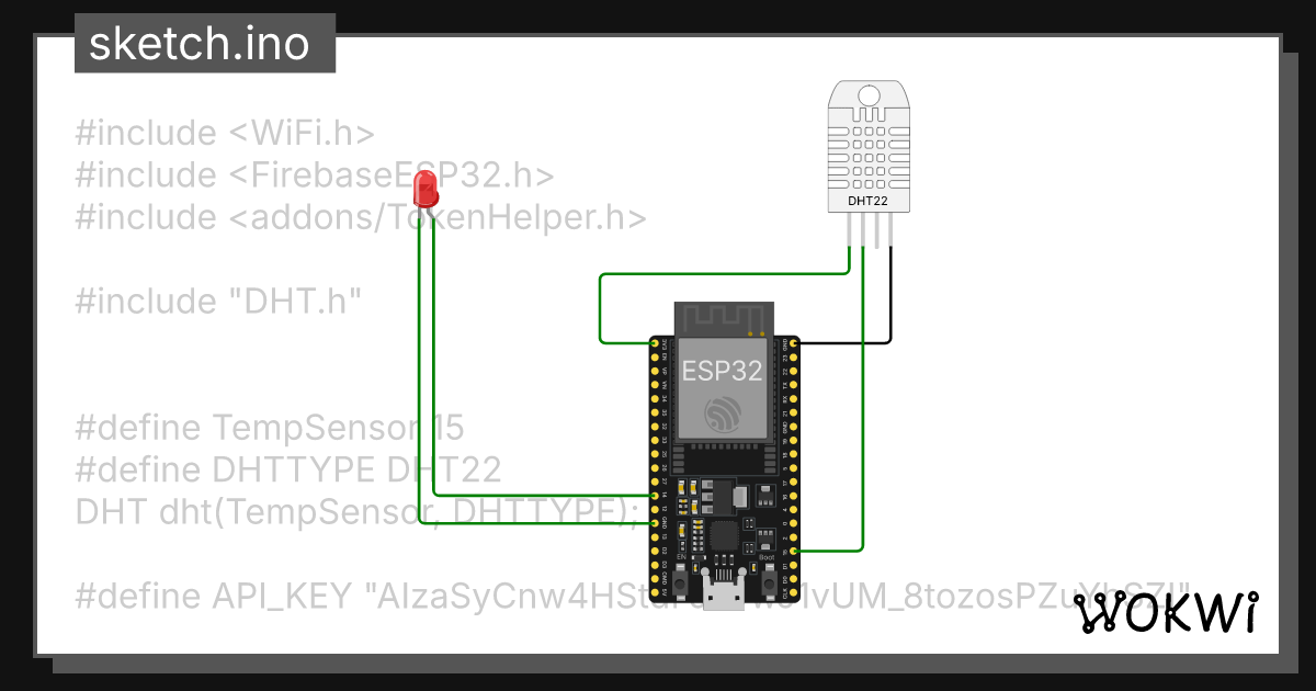 Temperature sensor - Wokwi ESP32, STM32, Arduino Simulator