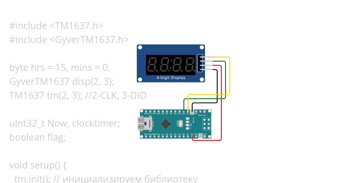 4D display TM1637 simulation