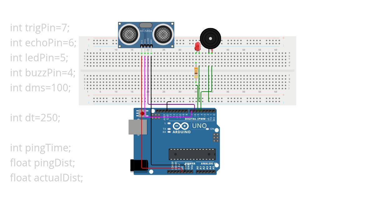 distance measure ULTRASONIC SENSOR simulation