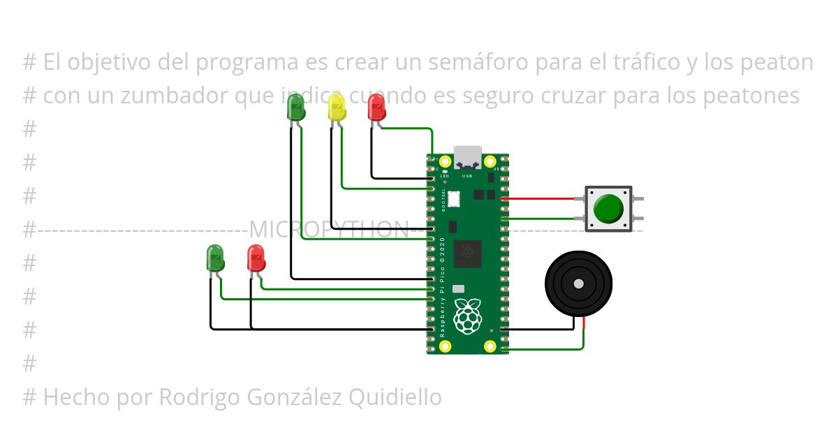 Semáforo con buzzer (MicroPython) simulation