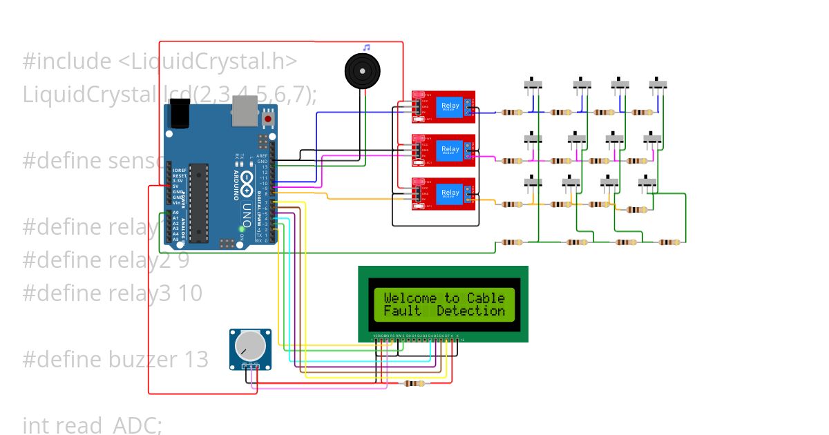 underground cable fault detector simulation