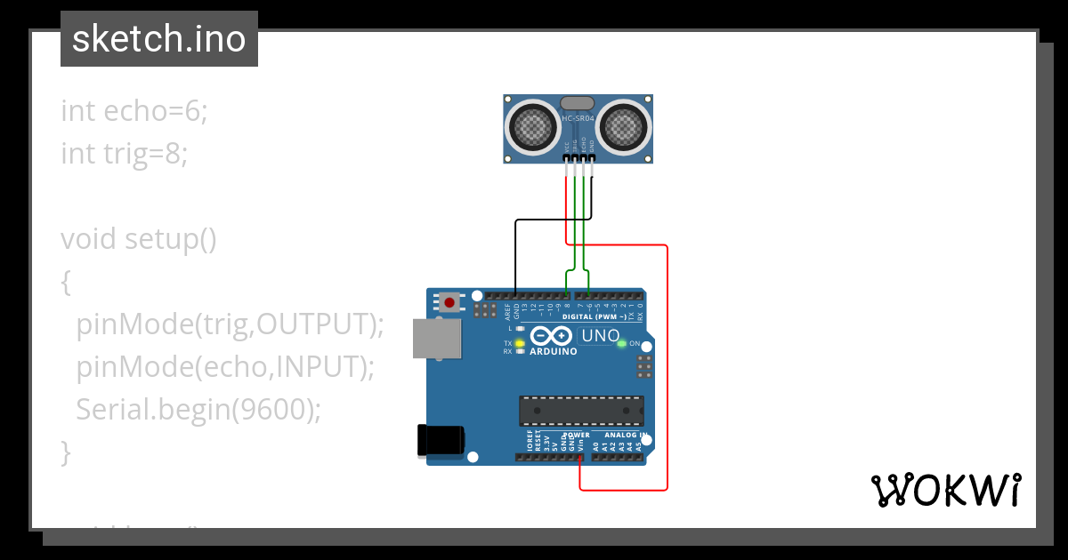 Ultrasonic Sensor Distance Measurement Wokwi Esp Stm Arduino Simulator