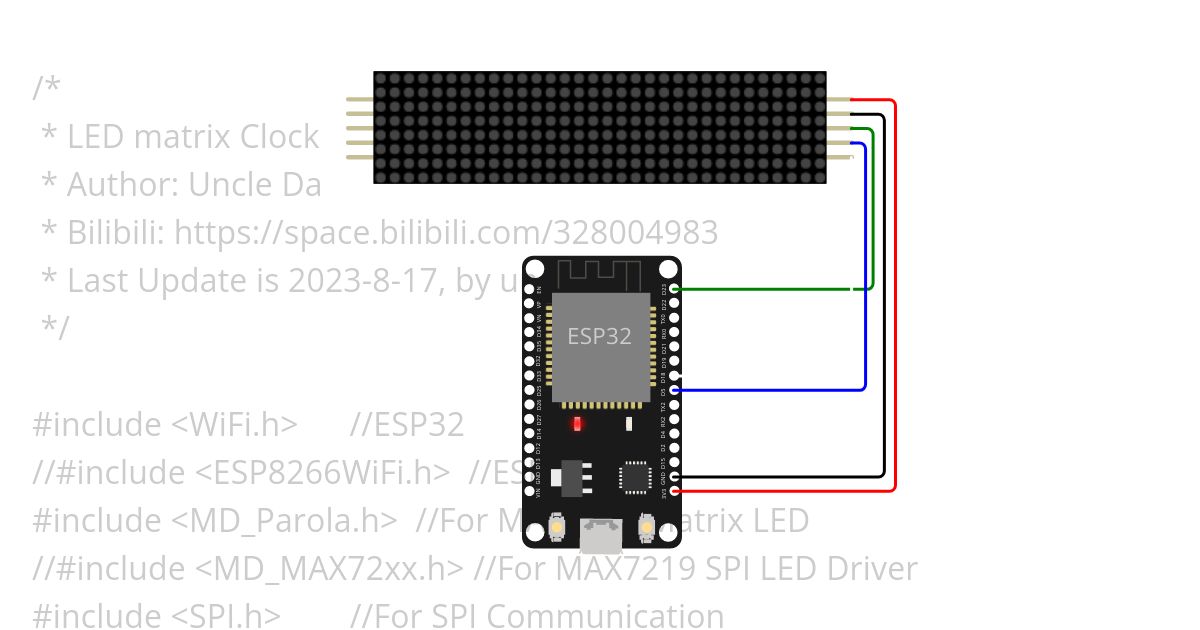 NTP Clock ESP32+Max7219_最终版 Copy simulation