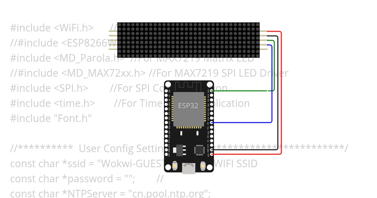 NTP Clock ESP32+Max7219_最终版 Copy simulation