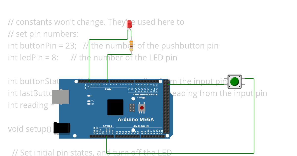 Mega Button LCD simulation