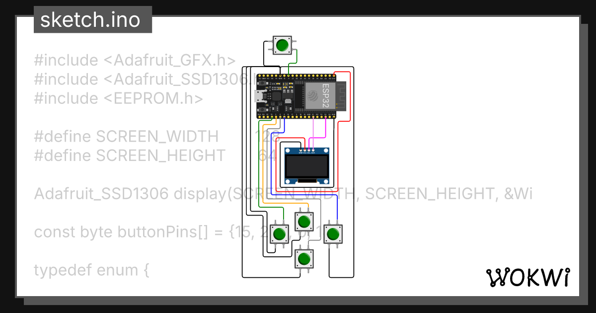 Snakegame3mode wokwi esp32 stm32 arduino simulator