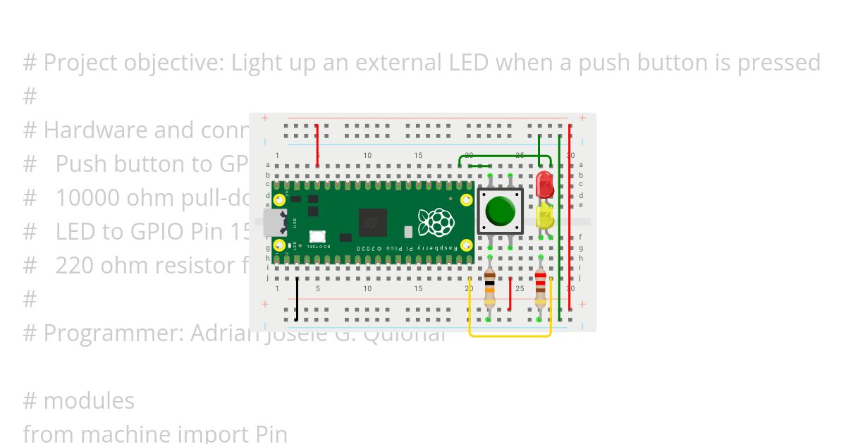 Raspberry Pi Pico Push Button and LED Copy Eaaa simulation