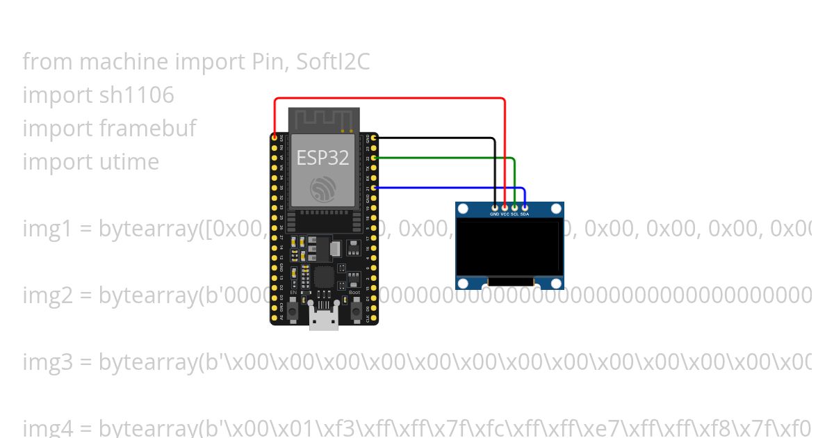 esp32-images-on-sh1106 simulation