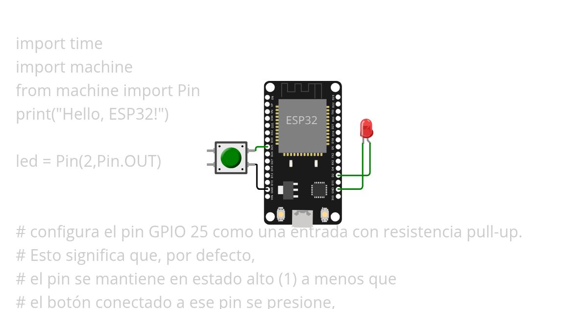 mp- esp32 button + led Copy simulation