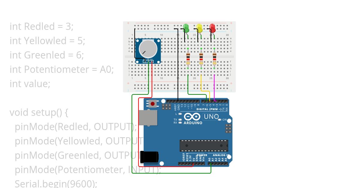TrafficLight Potentiometer simulation
