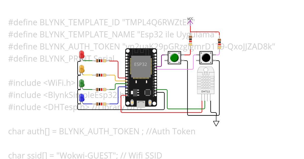 Blynk Control Monitoring  with ESP32 simulation