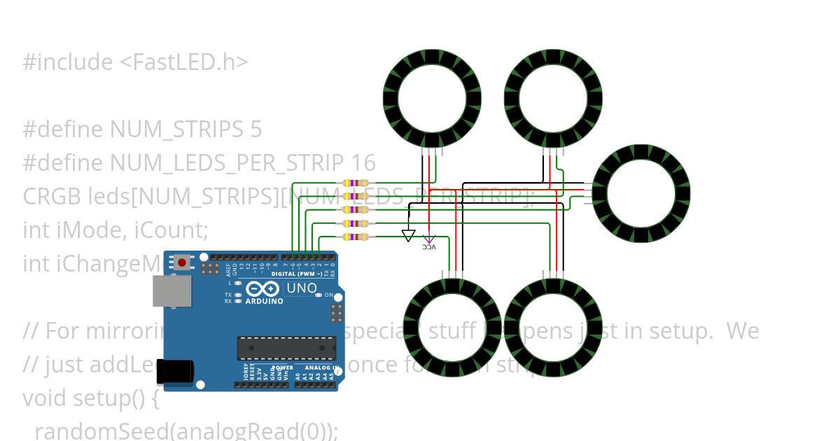 Control leds WS2812 simulation