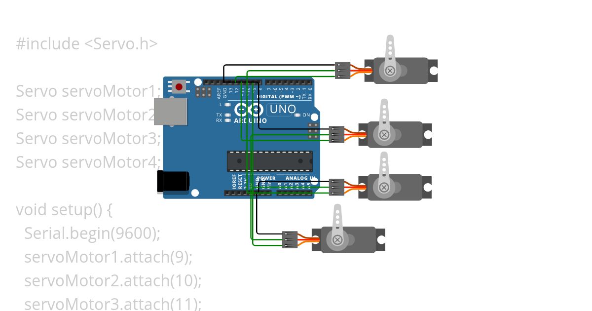 4 servo motor devresi  simulation