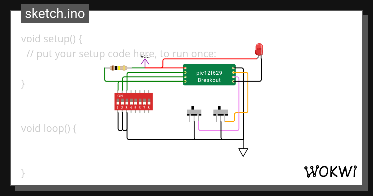 pic12f629 Wokwi ESP32, STM32, Arduino Simulator