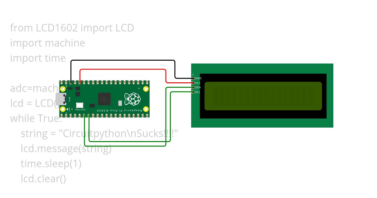 Pico LCD1602 simulation
